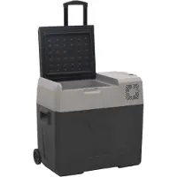 vidaXL Kühlbox mit Rollen und Adapter Schwarz & Grau 30 L Polypropylen
