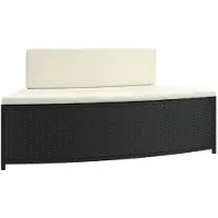 vidaXL Whirlpool-Bänke mit Auflagen 2 Stk. Schwarz Poly-Rattan