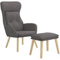vidaXL Relaxsessel mit Hocker Dunkelgrau Stoff