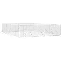 vidaXL Outdoor-Hundezwinger Silbern 8x12x2 m Verzinkter Stahl