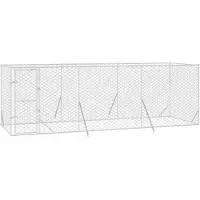 vidaXL Outdoor-Hundezwinger Silbern 6x2x2 m Verzinkter Stahl