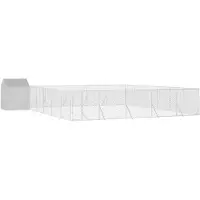 vidaXL Outdoor-Hundezwinger mit Dach Silbern 12x12x2,5m Stahl Verzinkt