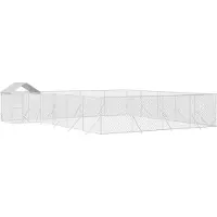 vidaXL Outdoor-Hundezwinger mit Dach Silbern 10x8x2,5 m Stahl Verzinkt