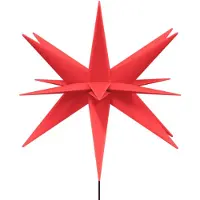 vidaXL LED-Weihnachtssterne 3 Stk. mit Erdspießen Faltbar Rot 57 cm