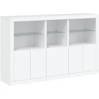 vidaXL Sideboard mit LED-Leuchten Weiß 162x37x100 cm