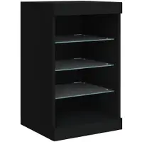vidaXL Sideboard mit LED-Leuchten Schwarz 41x37x67 cm