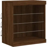 vidaXL Sideboard mit LED-Leuchten Braun Eichen-Optik 60,5x37x67 cm