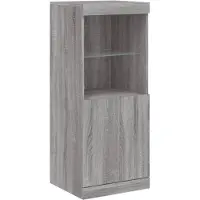 vidaXL Sideboard mit LED-Leuchten Grau Sonoma 41x37x100 cm