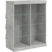 vidaXL Sideboard mit LED-Leuchten Betongrau 81x37x100 cm