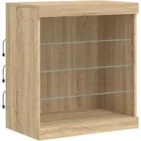 vidaXL Sideboard mit LED-Leuchten Sonoma-Eiche 60,5x37x67 cm