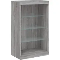 vidaXL Sideboard mit LED-Leuchten Grau Sonoma 60,5x37x100 cm