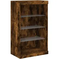 vidaXL Sideboard mit LED-Leuchten Räuchereiche 60,5x37x100 cm