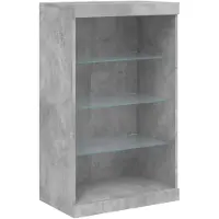 vidaXL Sideboard mit LED-Leuchten Betongrau 60,5x37x100 cm