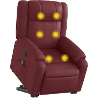 vidaXL Massagesessel mit Aufstehhilfe Weinrot Kunstleder