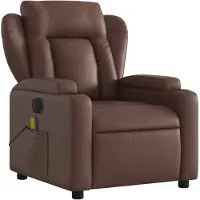 vidaXL Massagesessel Elektrisch Braun Kunstleder