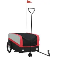 vidaXL Fahrradanhänger Schwarz und Rot 45 kg Eisen