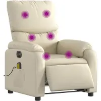 vidaXL Massagesessel Elektrisch Creme Kunstleder