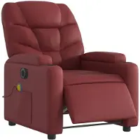 vidaXL Massagesessel Elektrisch Weinrot Kunstleder