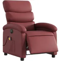vidaXL Massagesessel Elektrisch Weinrot Kunstleder