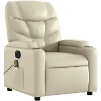 vidaXL Massagesessel Elektrisch Creme Kunstleder