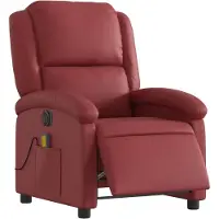 vidaXL Massagesessel Elektrisch Weinrot Kunstleder