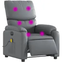 vidaXL Massagesessel Elektrisch Grau Kunstleder