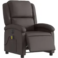 vidaXL Massagesessel Elektrisch Dunkelbraun Echtleder
