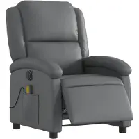 vidaXL Massagesessel Elektrisch Grau Kunstleder