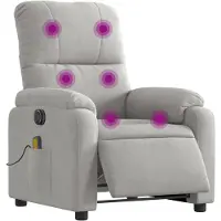 vidaXL Massagesessel Elektrisch Hellgrau Mikrofasergewebe
