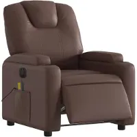 vidaXL Massagesessel Elektrisch Braun Kunstleder