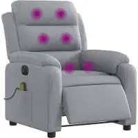 vidaXL Massagesessel Elektrisch Hellgrau Stoff