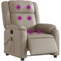 vidaXL Massagesessel Elektrisch Cappuccino-Braun Kunstleder