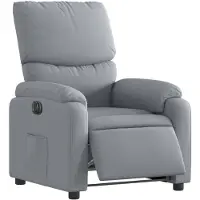 vidaXL Relaxsessel Elektrisch Hellgrau Stoff