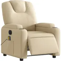 vidaXL Massagesessel Elektrisch Creme Stoff