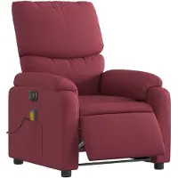 vidaXL Massagesessel Elektrisch Weinrot Stoff