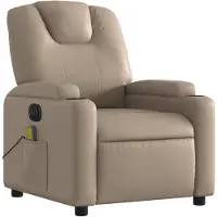 vidaXL Massagesessel Elektrisch Cappuccino-Braun Kunstleder