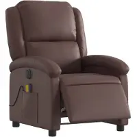 vidaXL Massagesessel Elektrisch Braun Kunstleder
