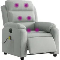 vidaXL Massagesessel Elektrisch Hellgrau Samt