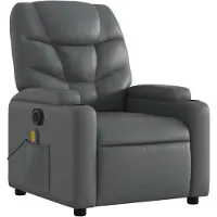 vidaXL Massagesessel Elektrisch Grau Kunstleder