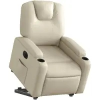 vidaXL Relaxsessel mit Aufstehhilfe Elektrisch Creme Kunstleder