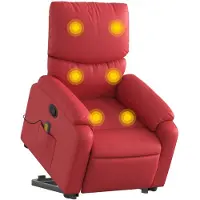 vidaXL Massagesessel mit Aufstehhilfe Rot Kunstleder