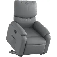 vidaXL Relaxsessel mit Aufstehhilfe Grau Kunstleder