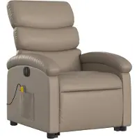 vidaXL Massagesessel mit Aufstehhilfe Elektrisch Cappuccino Kunstleder