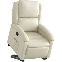 vidaXL Relaxsessel mit Aufstehhilfe Creme Kunstleder