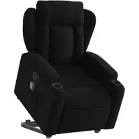 vidaXL Massagesessel mit Aufstehhilfe Schwarz Stoff