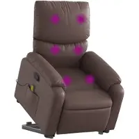 vidaXL Massagesessel mit Aufstehhilfe Braun Kunstleder