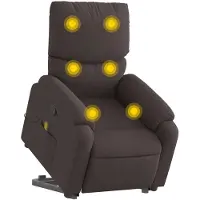 vidaXL Massagesessel mit Aufstehhilfe Dunkelbraun Stoff