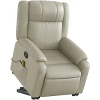 vidaXL Massagesessel mit Aufstehhilfe Creme Kunstleder