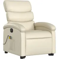 vidaXL Massagesessel mit Aufstehhilfe Elektrisch Creme Kunstleder