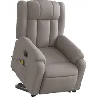 vidaXL Elektrischer Massagesessel mit Aufstehhilfe Taupe Stoff